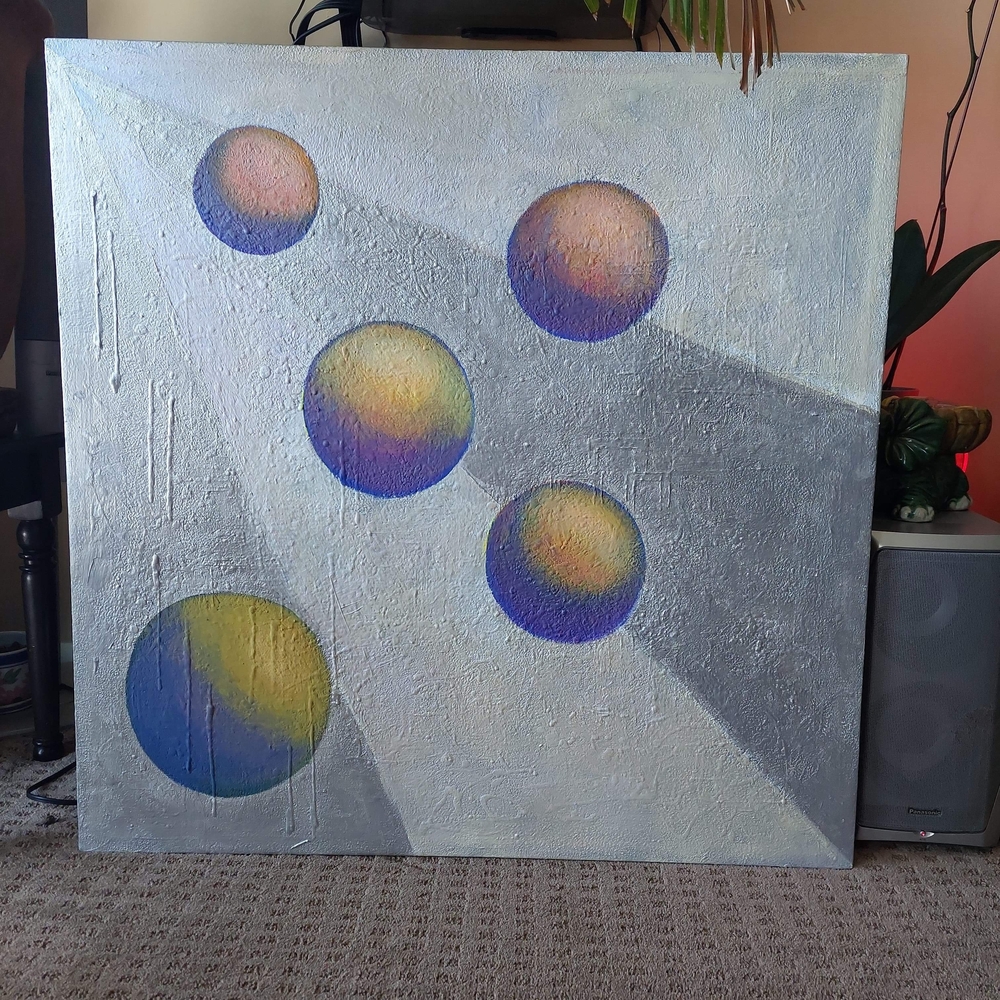 Abstract Art Canvas with Multicolor Spheres